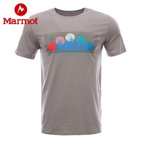 Marmot 土拨鼠 新款爆款男短袖圆领T恤运动户外棉质透气弹力多色经典印花