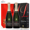 兰颂（Lanson）法国兰颂黑牌天然香槟起泡酒原瓶进口红酒  750ml*2双支礼盒装