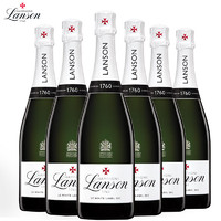 兰颂（Lanson）法国兰颂白牌干型香槟起泡酒原瓶进口红酒 750ml*6整箱礼盒装