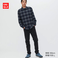 UNIQLO 优衣库 男装 高弹力紧身长裤（水洗产品 黑色）461459