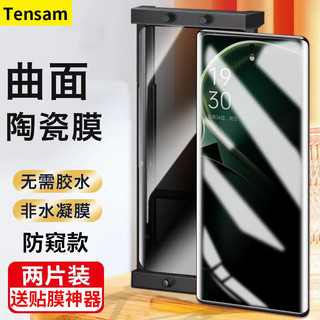 Tensam oppofindx6钢化膜全屏覆盖findx6pro防窥膜高清抗蓝光防爆抗指纹保护膜 Findx6Pro两片装+神器