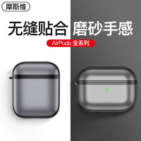 摩斯维 苹果AirPods1/2保护套airpods半透明磨砂硅胶无线蓝牙耳机盒软壳