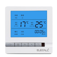 伊莱科（ELECALL）地暖温控器中央空调温控面板电地暖水地暖智能开关面板 EK8806FB-Y可遥控（遥控另购）
