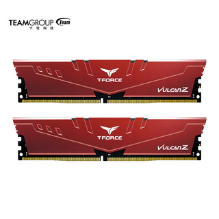 Team 十铨 火神Z系列 DDR4 3600MHz 台式机内存 马甲条 红色 32GB 16GBx2 TLZRD432G3600HC18JDC01