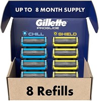 Gillette 吉列 剃须刀片替换装，4 个 ProGlide Chill，4 个 ProGlide Shield ，8 支装