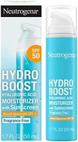 露得清 Hydro Boost 透明质酸面部保湿霜 含广谱 SPF 50 防晒霜 可滋润和舒缓干燥的皮肤 无香精 1.7 fl盎司