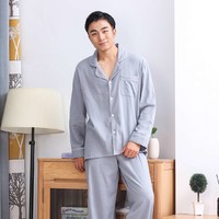 COMO LIVING 法兰绒抗菌保暖家居服套装 长袖款 XL 牛仔蓝