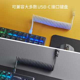 极度未知（HYPERX）电竞游戏机械键盘幻彩螺旋式航插线 淡紫色