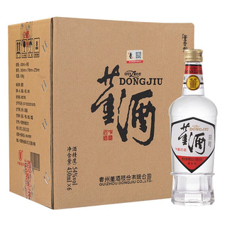 董酒贵州董酒白标54度董香型白酒 纯粮固态酿造430ml口粮酒 整箱装(共6瓶)