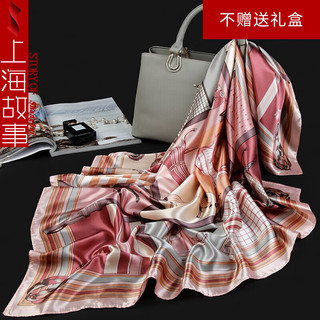 上海故事 新款欧美风国风防晒保暖俩用丝巾 金銮梵宫