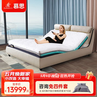 DeRUCCI 慕思 de RUCCI）电动床 排骨架卧室家具可调节智能床架电动升降双人床 W006+电动排骨架+电动弹簧床垫 1800*2000