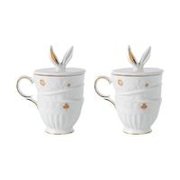 JOYYE 卓艺 爱丽丝漫游奇境系列 V7A博物馆联名 陶瓷杯 350ml*2 兔耳朵