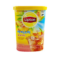 立顿（Lipton）韩国进口立顿lipton水蜜桃柠檬无砂糖冰红茶速溶液体浓缩冷泡冲饮 桃子红茶桶装907G