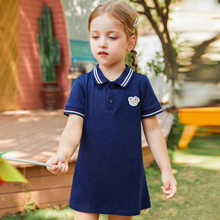 夏季新款时尚婴幼裙装儿童裙子女童连衣裙 90 深蓝