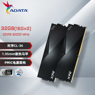 ADATA 威刚 威龙 LANCER DDR5 6000内存条 32GB套条