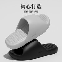LURAD拖鞋男 夏季家居轻便舒适防滑厚底 外穿运动耐磨凉拖鞋女 黑色 39-40