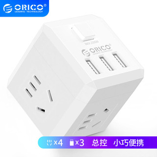 ORICO 奥睿科 NBR-4A3U-C 魔方插座 4孔总控带3USB