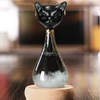 大英博物馆 风暴瓶 盖亚·安德森猫天气瓶创意桌面摆件送女生日礼母亲节礼物 黑色