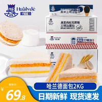 哈兰德肉松三明治面包营养早餐代餐糕点网红零食点心夹心三明治小吃食品 黑米三明治面包 2kg