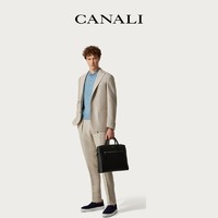 CANALI 康纳利 亚麻和蚕丝混纺常规版型男士有褶长裤