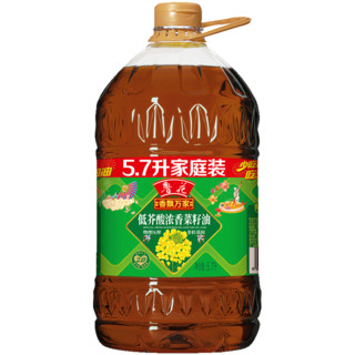 鲁花香飘万家菜籽油低芥酸浓香油食用油调味烹饪家用健康桶装 菜籽油 5L *1