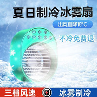 派劳迪空调扇制冷强力迷你冷风机小型加水冷风扇家用厨房usb制冷机办公室宿舍桌面移动降温神器冷气扇 复古绿