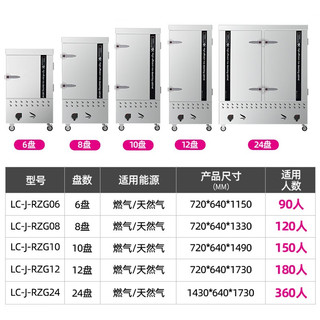 乐创 (lecon)商用燃气蒸饭柜 12盘 LC-J-RZG12