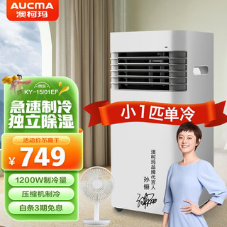 澳柯玛（AUCMA）移动空调便携家用厨房卫浴冷暖一体机可移动除湿免安装无外机小空调 15款小匹单