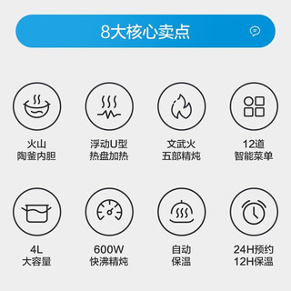 Midea 美的 家用多功能电炖锅煲汤锅 4L