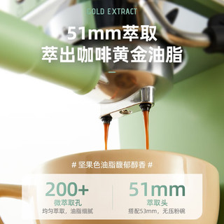 CK咖啡机家用办公室意式全半自动20BAR浓缩萃取蒸汽打奶泡一体机 大师套装（绿色咖啡机+压粉三件套）