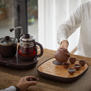 小熊电茶炉煮茶器家用一体式自动上水套装消毒喷淋保温紫砂泡茶壶