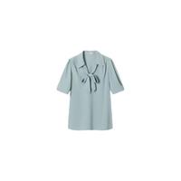 DUIBAI 对白 女士短袖衬衫 CDC072 冰川绿 L