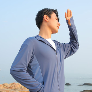 日高（NIKKO）防晒服男冰丝夏季透气防晒衣UPF50防紫外线皮肤衣风衣女 男-雾霾蓝 L