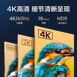 京东自有品牌  4K-HDMI线 2米 60Hz数字高清线 电脑主机机顶盒连接电视显示器投影仪3D视频数据连接线