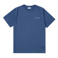 哥伦比亚 速干T恤男士夏季户外圆领短袖运动服蓝色透气半袖AE1419