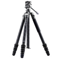 BENRO 百诺 CB258CK 青鸟专业摄影摄像视频直播双水平带手柄液压云台微单反相机便携碳纤维三脚架套装铁灰