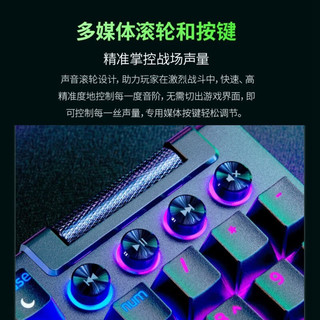 RAZER 雷蛇 黑寡妇蜘蛛V4专业版游戏机械键盘 沉浸式RGB灯效带多功能自定义按键旋钮 黑寡妇蜘蛛V4专业版 – 线性黄轴