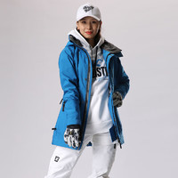 RUNNING RIVER 极限 户外女士单板双板防风保暖防水透气女式纯色滑雪服上衣N7431N 蓝色238 M-38