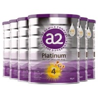 PLUS会员：a2 艾尔 升级紫白金 幼儿牛奶粉 4段 900g*6罐