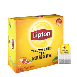 Lipton 立顿 黄牌精选红茶商务招待袋泡茶自制奶茶办公室提神下午茶 200克