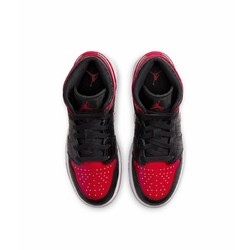 NIKE 耐克 yykids Nike耐克 AIR JORDAN 1 MID SS (GS) AJ1黑红满印篮球鞋 DM9650-001 37.5