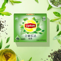 立顿（Lipton）茉莉花茶三角茶包茶叶袋泡茶冲泡茶小包装冷泡茶无糖 乐活绿茶三角茶包20包