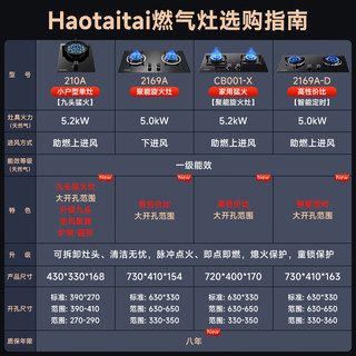 Haotaitai用心爱好太太燃气灶家用4.5KW液化气燃气灶定时台嵌入式猛火燃气灶煤气灶双灶具2169A-D