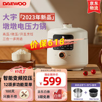 DAEWOO 大宇 电压力锅  多功能电饭煲三合一双内胆3L 白色