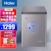 Haier 海尔 冰柜家用小型无需除霜 超低温零下40度冷柜BC/BD-100GHEPC