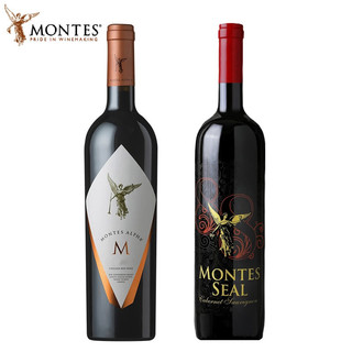 MONTES 蒙特斯 智利原瓶进口 天使系列 欧法M+封印 干红葡萄酒750ml*2瓶 组合装