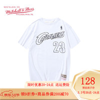 Mitchell Ness球员号码T恤 NBA骑士队宽松版圆领纯棉短袖 白色 XL