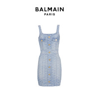 BALMAIN 巴尔曼 女士中长款吊带连衣裙 AF0R2128DD27 蓝色 34