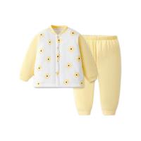 gb 好孩子 儿童圆领长袖家居服套装 1422419W202 2件套 粉黄 110码