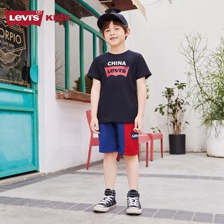 Levi's 李维斯童装男女童速干短袖T恤2023夏季新款儿童经休闲短T上衣 黑美人 150/72